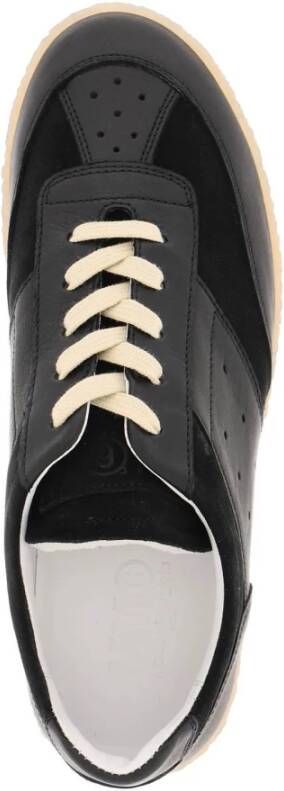 MM6 Maison Margiela Replica Leren Sneakers met Suède Inzetstukken Black Dames