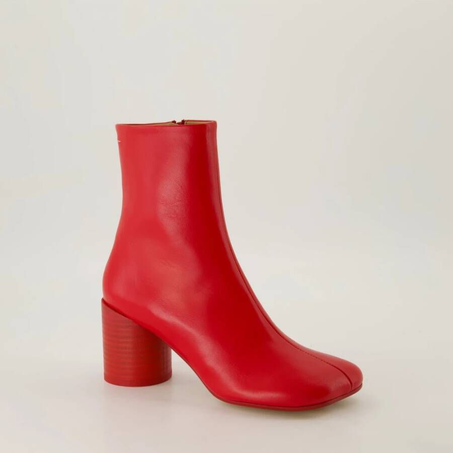 MM6 Maison Margiela Rode Leren Anatomische Laarzen Red Dames