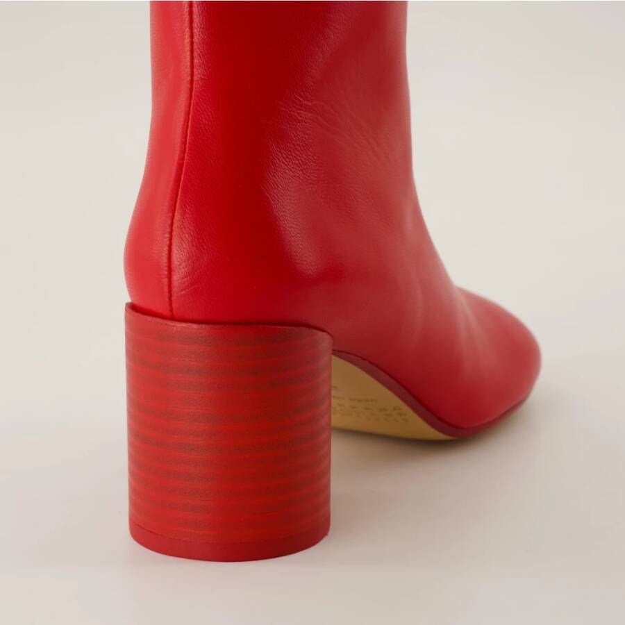 MM6 Maison Margiela Rode Leren Anatomische Laarzen Red Dames