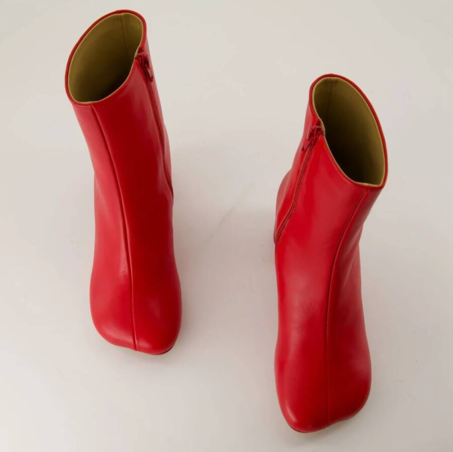 MM6 Maison Margiela Rode Leren Anatomische Laarzen Red Dames