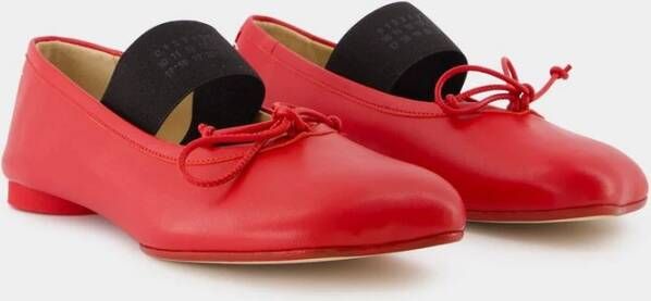 MM6 Maison Margiela Rode Leren Ballet Ballerina's Red Dames