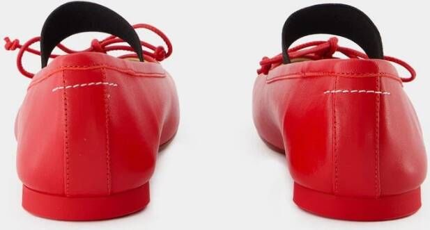 MM6 Maison Margiela Rode Leren Ballet Ballerina's Red Dames