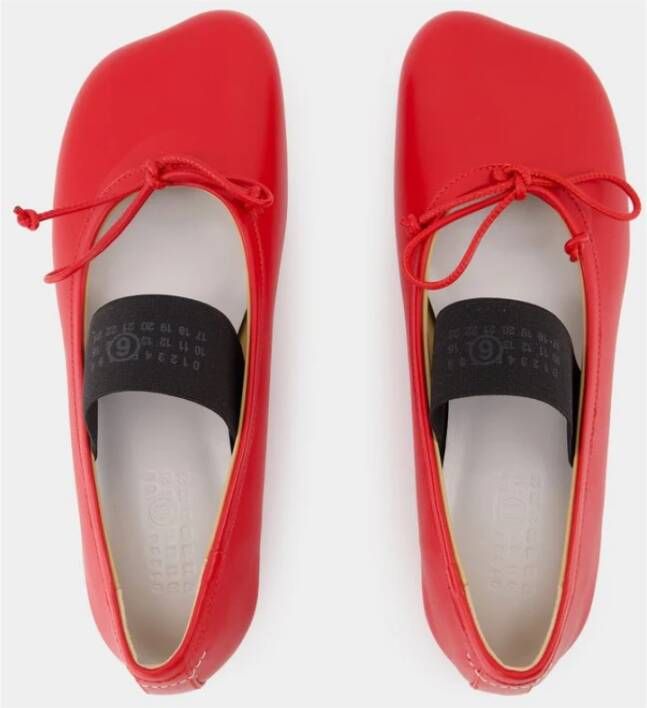 MM6 Maison Margiela Rode Leren Ballet Ballerina's Red Dames