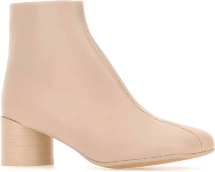 MM6 Maison Margiela Roze Leren Enkellaarzen 6cm Hak Pink Dames