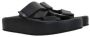 MM6 Maison Margiela Zwarte Flatform Sandalen met Velcro Banden Black Dames - Thumbnail 2