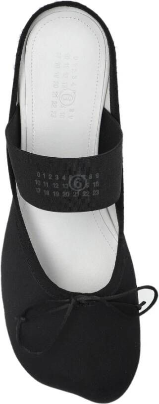 MM6 Maison Margiela Slippers met bedrukt logo Black Dames