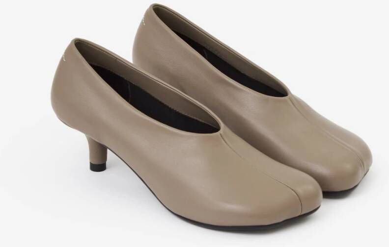 MM6 Maison Margiela Taupe Leren Court Schoen Beige Dames