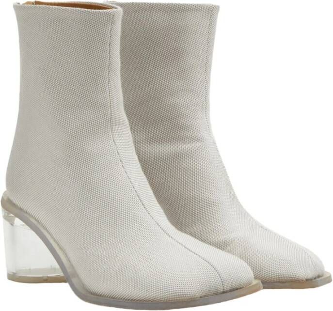 MM6 Maison Margiela Transparante-Hak Leren Enkellaarzen Beige Dames