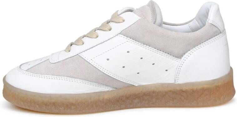 MM6 Maison Margiela Witte leren sneakers met allover gaten White Heren