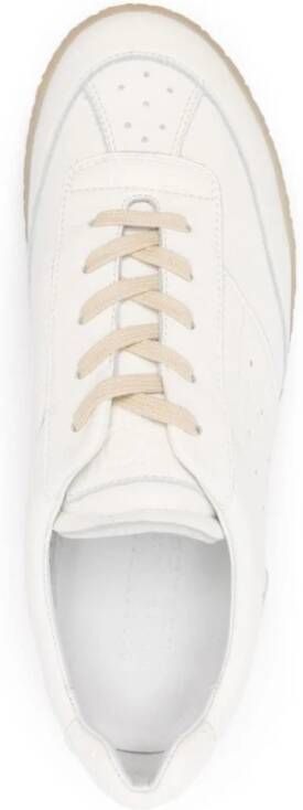 MM6 Maison Margiela Witte Leren Sneakers Met Korrelige Textuur White Heren