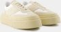 MM6 Maison Margiela Witte Leren Sneakers Ronde Neus Vetersluiting White Heren - Thumbnail 2