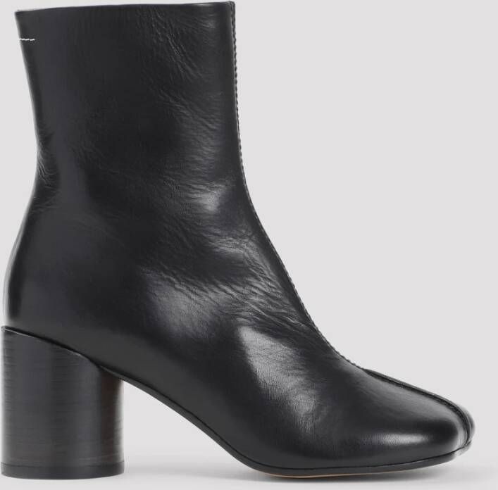 MM6 Maison Margiela Zwarte Enkellaarsjes Verhogen Stijl Black Dames