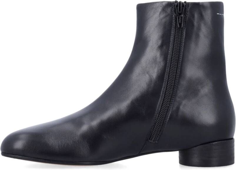 MM6 Maison Margiela Zwarte Gesloten Enkellaarzen Black Dames