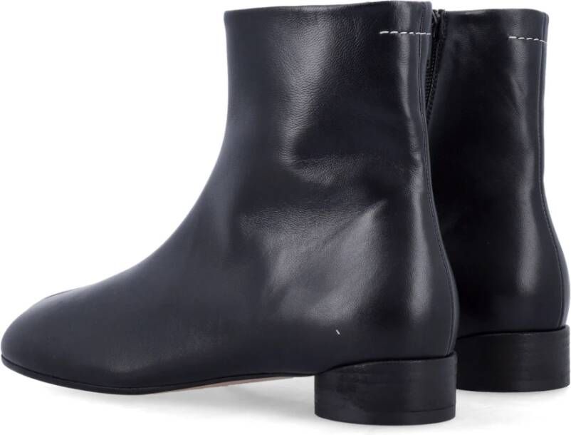 MM6 Maison Margiela Zwarte Gesloten Enkellaarzen Black Dames