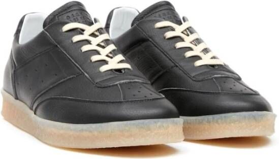 MM6 Maison Margiela Zwarte Korrelige Leren Panel Sneakers Black Heren