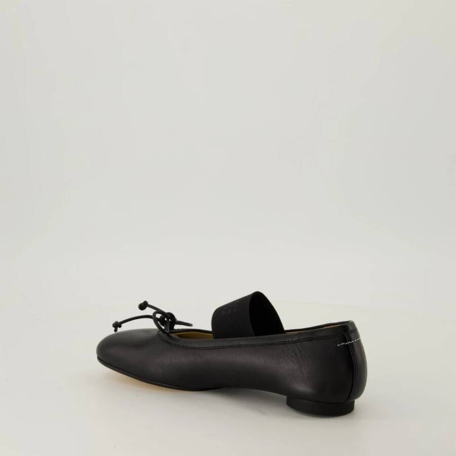 MM6 Maison Margiela Zwarte leren anatomische ballerina's Black Dames