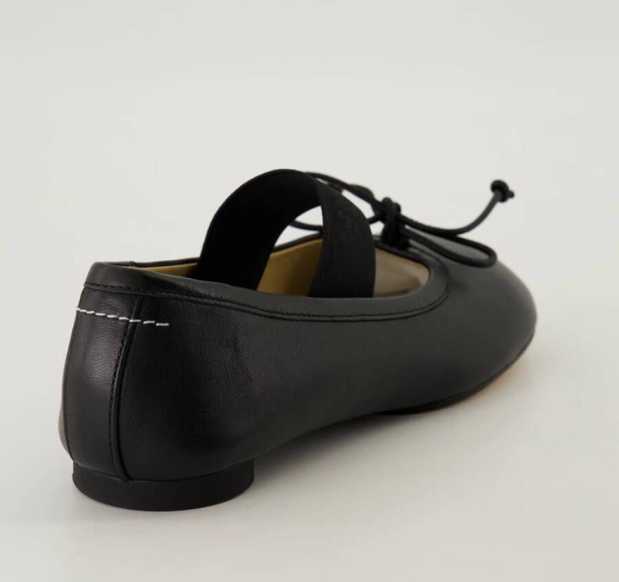 MM6 Maison Margiela Zwarte leren anatomische ballerina's Black Dames