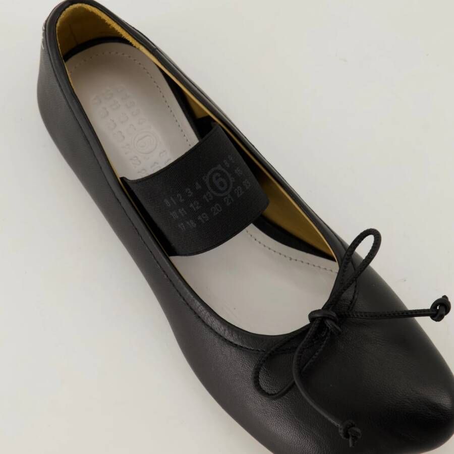 MM6 Maison Margiela Zwarte leren anatomische ballerina's Black Dames