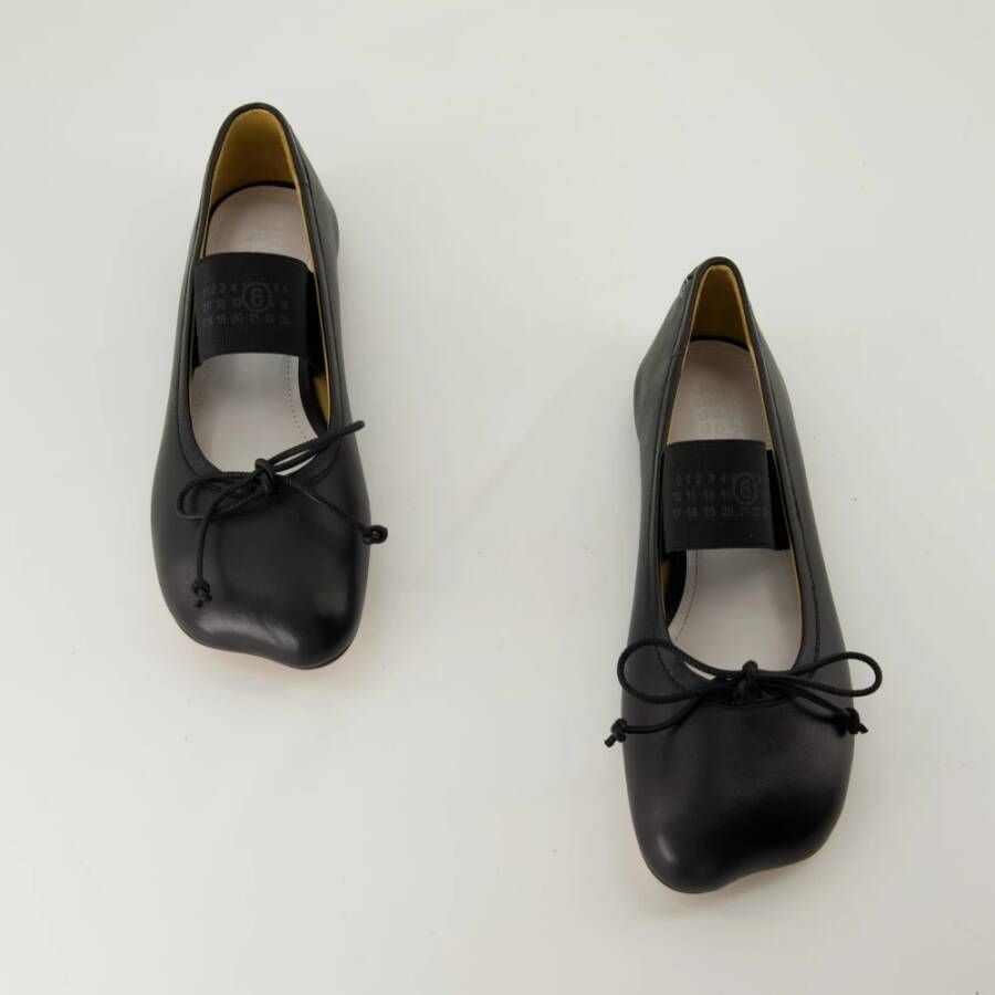 MM6 Maison Margiela Zwarte leren anatomische ballerina's Black Dames