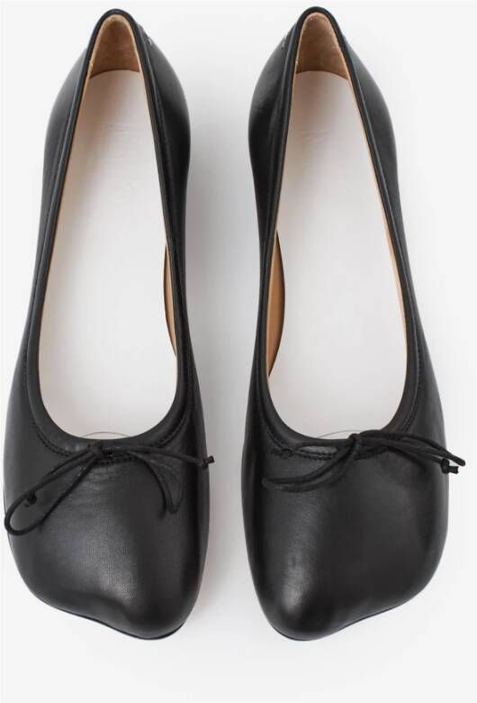 MM6 Maison Margiela Zwarte Leren Ballerina Schoenen Black Dames