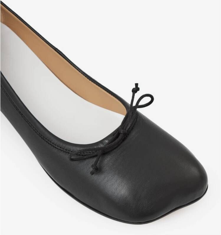 MM6 Maison Margiela Zwarte Leren Ballerina Schoenen Black Dames