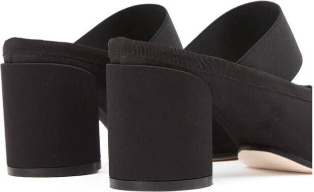 MM6 Maison Margiela Zwarte Leren Boogdetail Instap Schoenen Black Dames