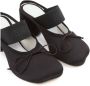 MM6 Maison Margiela Zwarte Leren Boogdetail Instap Schoenen Black Dames - Thumbnail 4