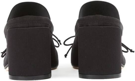 MM6 Maison Margiela Zwarte Leren Boogdetail Instap Schoenen Black Dames