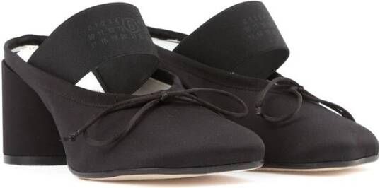 MM6 Maison Margiela Zwarte Leren Boogdetail Instap Schoenen Black Dames