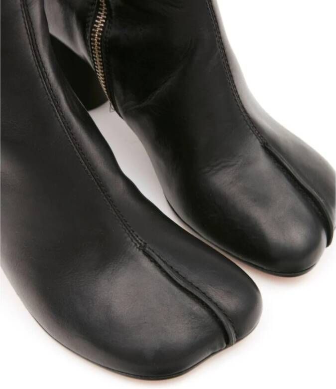 MM6 Maison Margiela Zwarte Leren Hoge Tabi Laarzen Black Dames