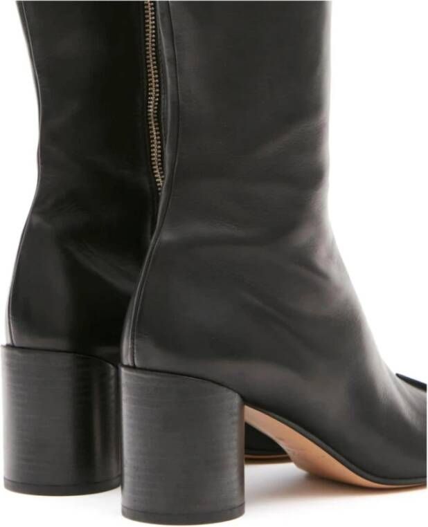 MM6 Maison Margiela Zwarte Leren Hoge Tabi Laarzen Black Dames