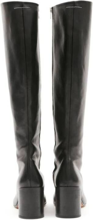 MM6 Maison Margiela Zwarte Leren Hoge Tabi Laarzen Black Dames