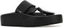 MM6 Maison Margiela Zwarte Leren Plateau Slippers Black Dames - Thumbnail 2