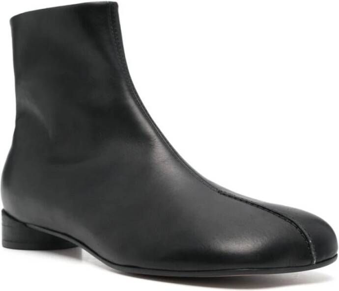 MM6 Maison Margiela Zwarte Leren Zijrits Hakken Black Heren