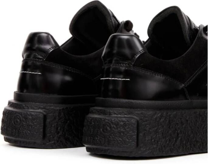 MM6 Maison Margiela Zwarte Patentleren Sneakers Black Heren