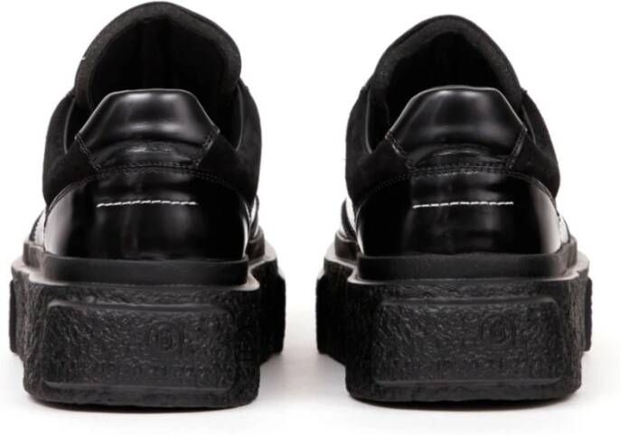 MM6 Maison Margiela Zwarte Patentleren Sneakers Black Heren