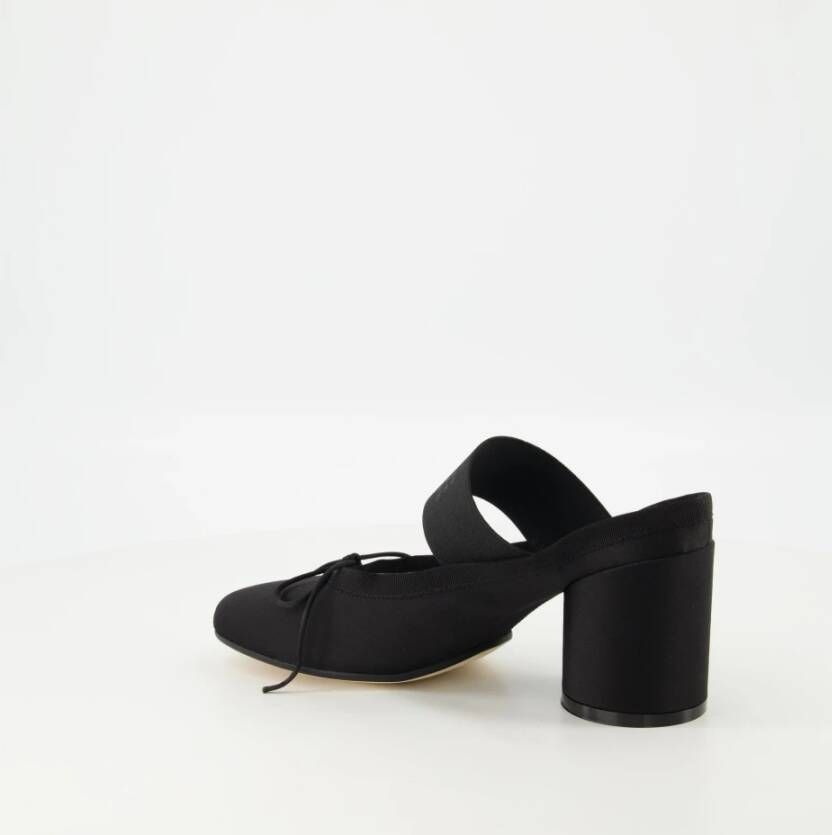 MM6 Maison Margiela Zwarte Satijnen Hakken Muiltjes Ballerina's Black Dames