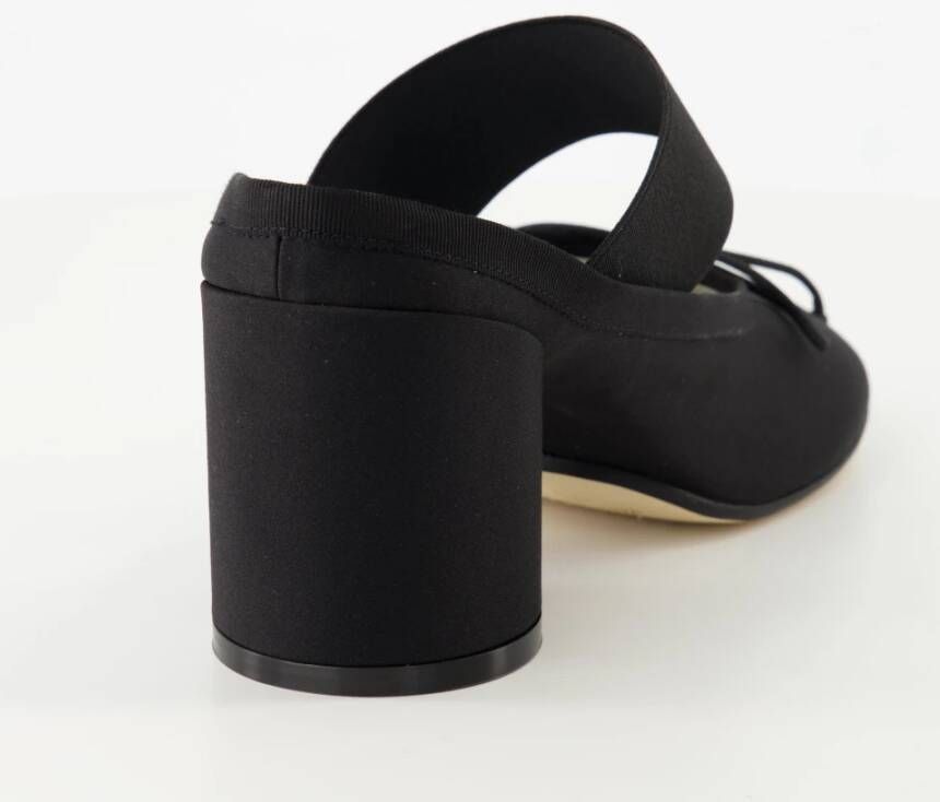 MM6 Maison Margiela Zwarte Satijnen Hakken Muiltjes Ballerina's Black Dames