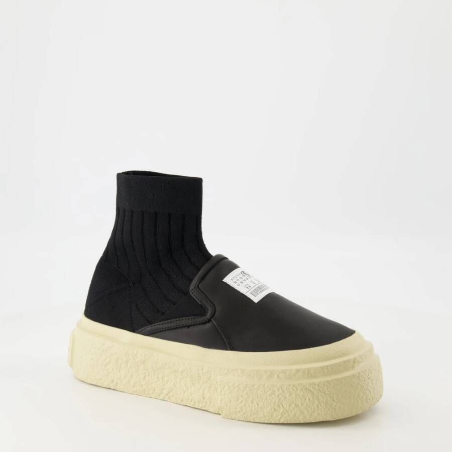 MM6 Maison Margiela Zwarte Sleehak Sok Sneakers Black Dames