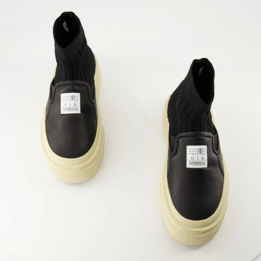 MM6 Maison Margiela Zwarte Sleehak Sok Sneakers Black Dames