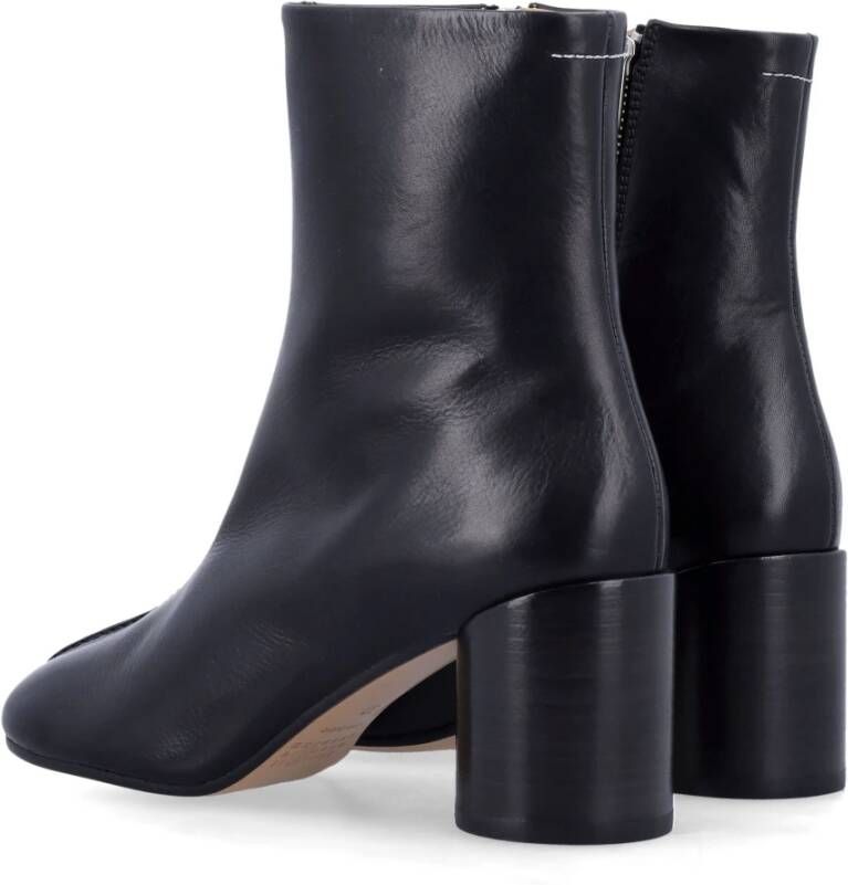 MM6 Maison Margiela Zwarte Tabi Enkellaarzen met Rits Black Dames