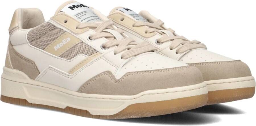 MoEa Beige Leren Sneakers voor Dames Beige Dames