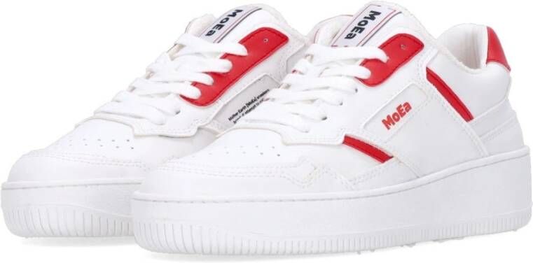 MoEa Eco Lage Appel Sneaker Rood Wit White Heren