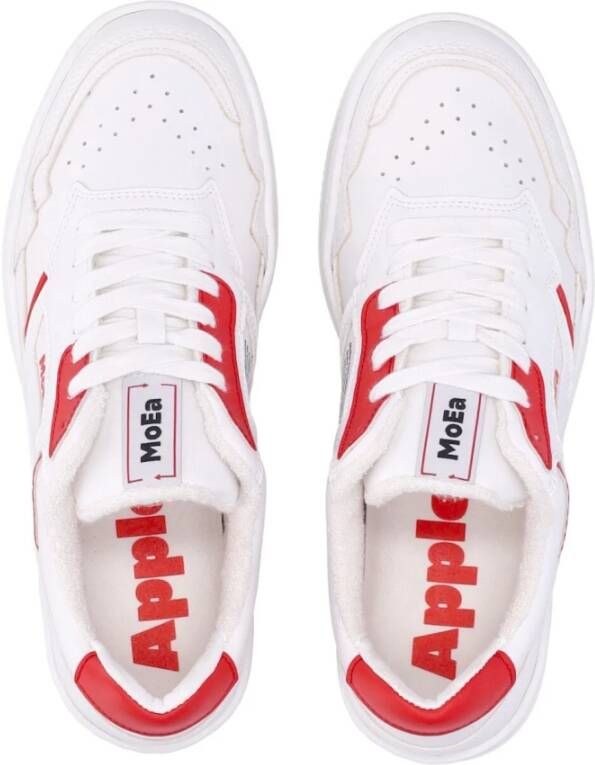 MoEa Eco Lage Appel Sneaker Rood Wit White Heren