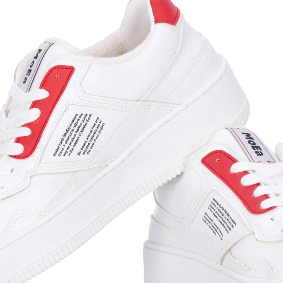 MoEa Eco Lage Appel Sneaker Rood Wit White Heren