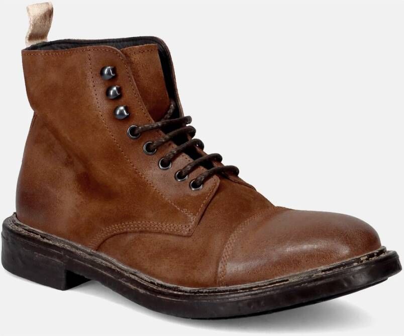 Moma Bruin leren veterschoen Brown Heren