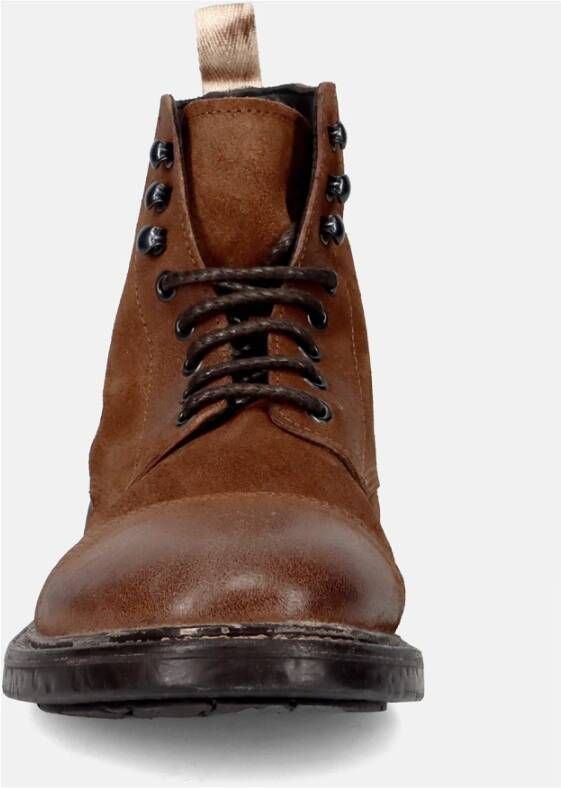 Moma Bruin leren veterschoen Brown Heren