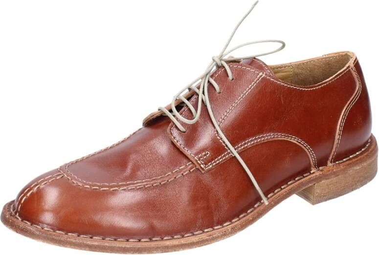 Moma Elegante Leren Schoenen voor Mannen Brown Heren