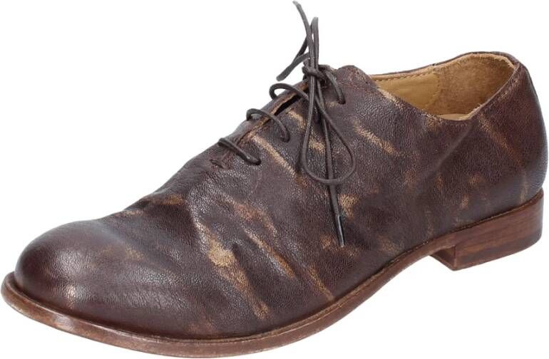 Moma Elegante Leren Schoenen voor Vrouwen Brown Dames