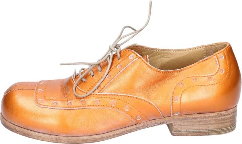 Moma Elegante Leren Schoenen voor Vrouwen Orange Dames